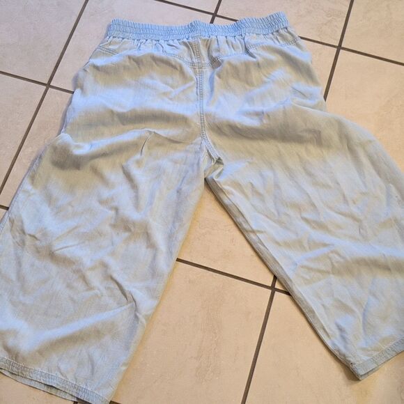 Side Stitch Los Angeles Smocked-Waist Wide-Leg Riviera Wash Light Blue size L - Picture 3 of 12